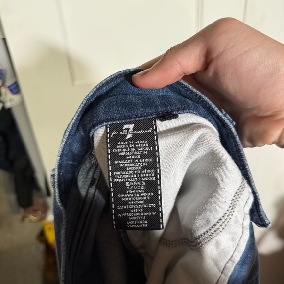 7 For All Mankind THE STRAIGHT Jeans Series 7 Denim Blue Size 34 Stretchy - Picture 8 of 11